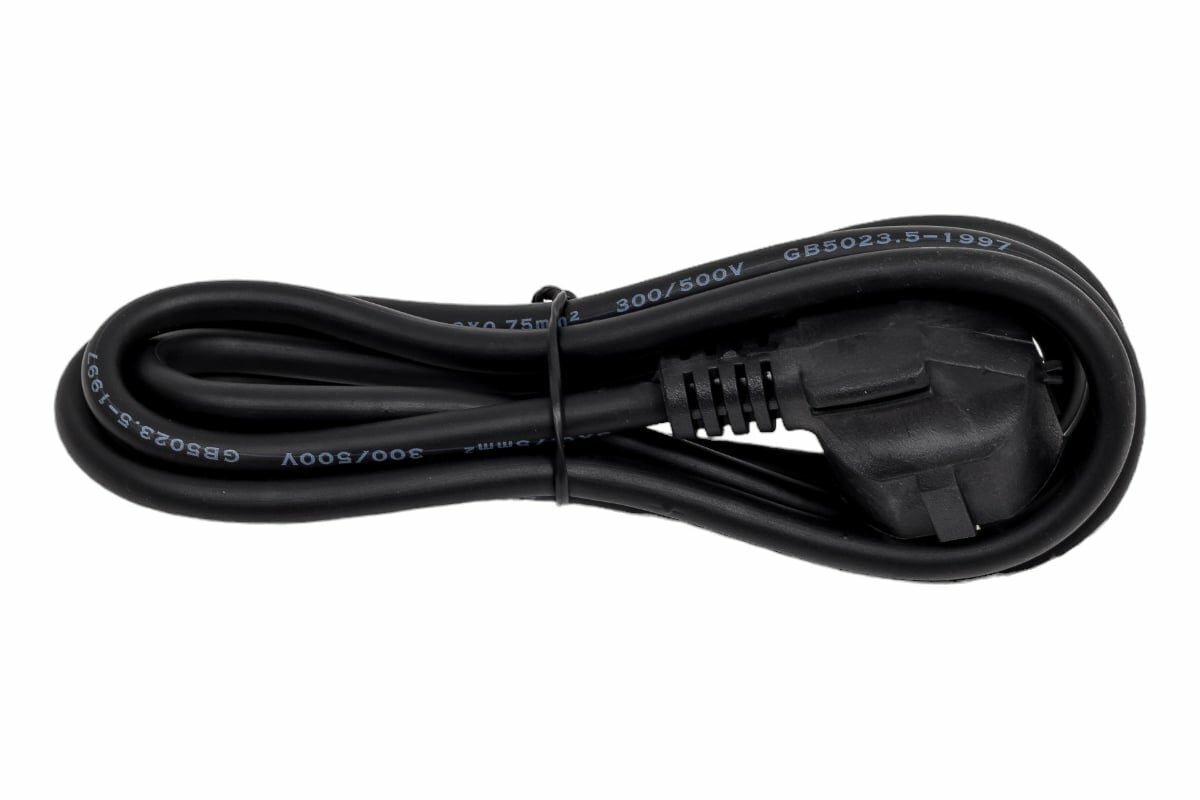 Кабель питания Ripo 1.8м schuko s22-c5 (3-0.75 mm2) 10a черный угловая вилка с заземлением (для ноутбука) 003-910014