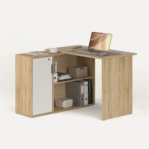 Изображение товара Стол письменный БАНГА-91 левый Дуб Сонома - Белый