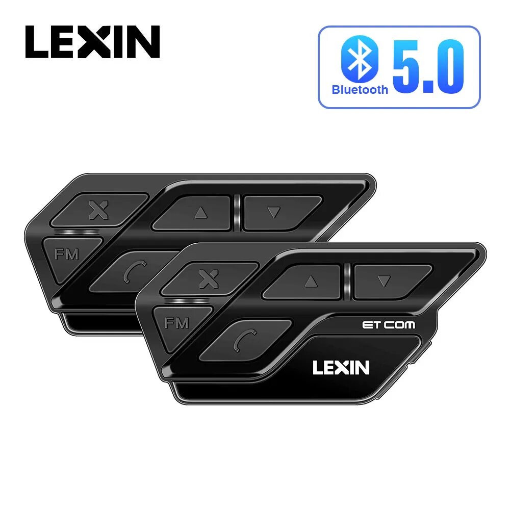 Переговорное устройство Lexin ET Com V5.0 для мотоцикла, Bluetooth, 1200 м, Черный