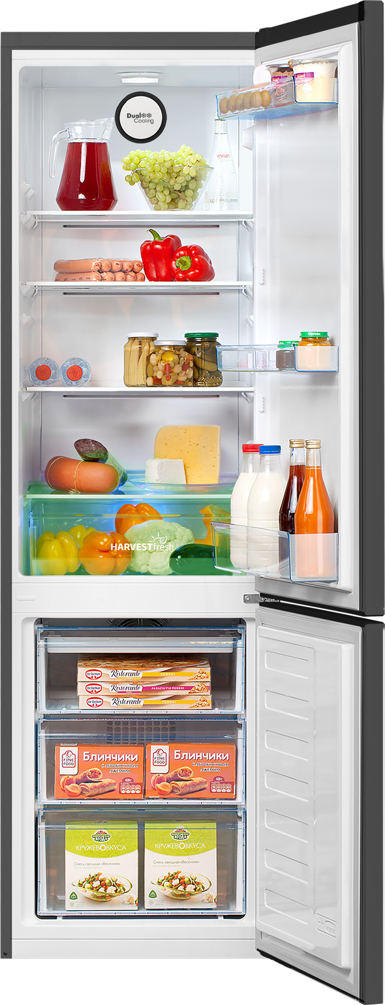 Картинки Двухкамерный холодильник Beko B3R0CNK312HG, 276 л, No Frost, дисплей, темно-серый