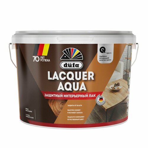 фото Лак защитный интерьерный dufa lacquer aqua матовый (2,7л)