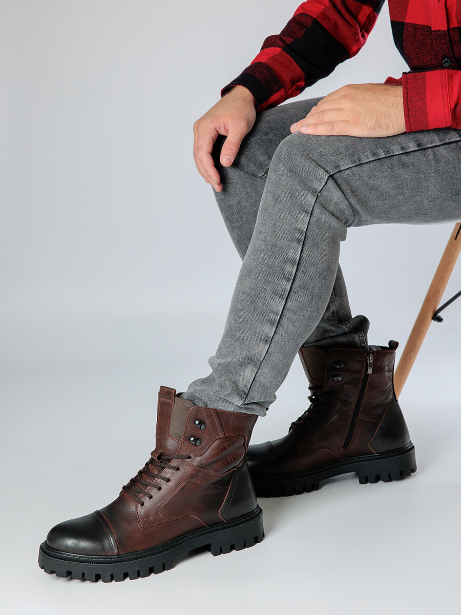 Ботинки берцы, размер 41, коричневый