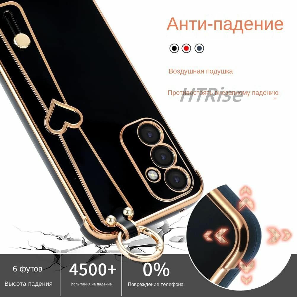 Чехол на Samsung Galaxy S24 FE, S24FE (Самсунг Галакси С24 ФЕ) противоударный с защитой камеры / силиконовый с держатель браслета , Шнурок для телефона/бампер case для девочек — фото 1