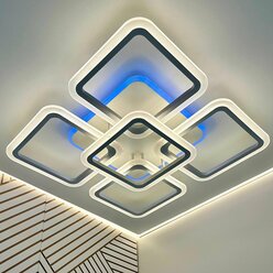 Люстра потолочная светдиодная с пультом, белая, 120Вт, Свет Столицы