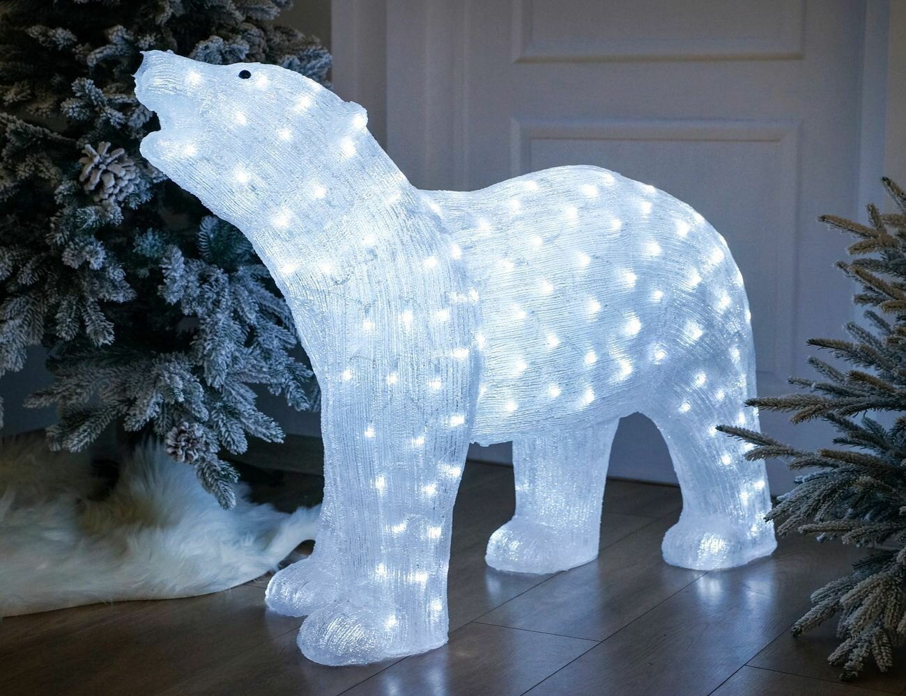 Декоративная светящаяся фигура медведь симон акрил 180 белых LED-огней 105 см уличный Winter Deco 4060481