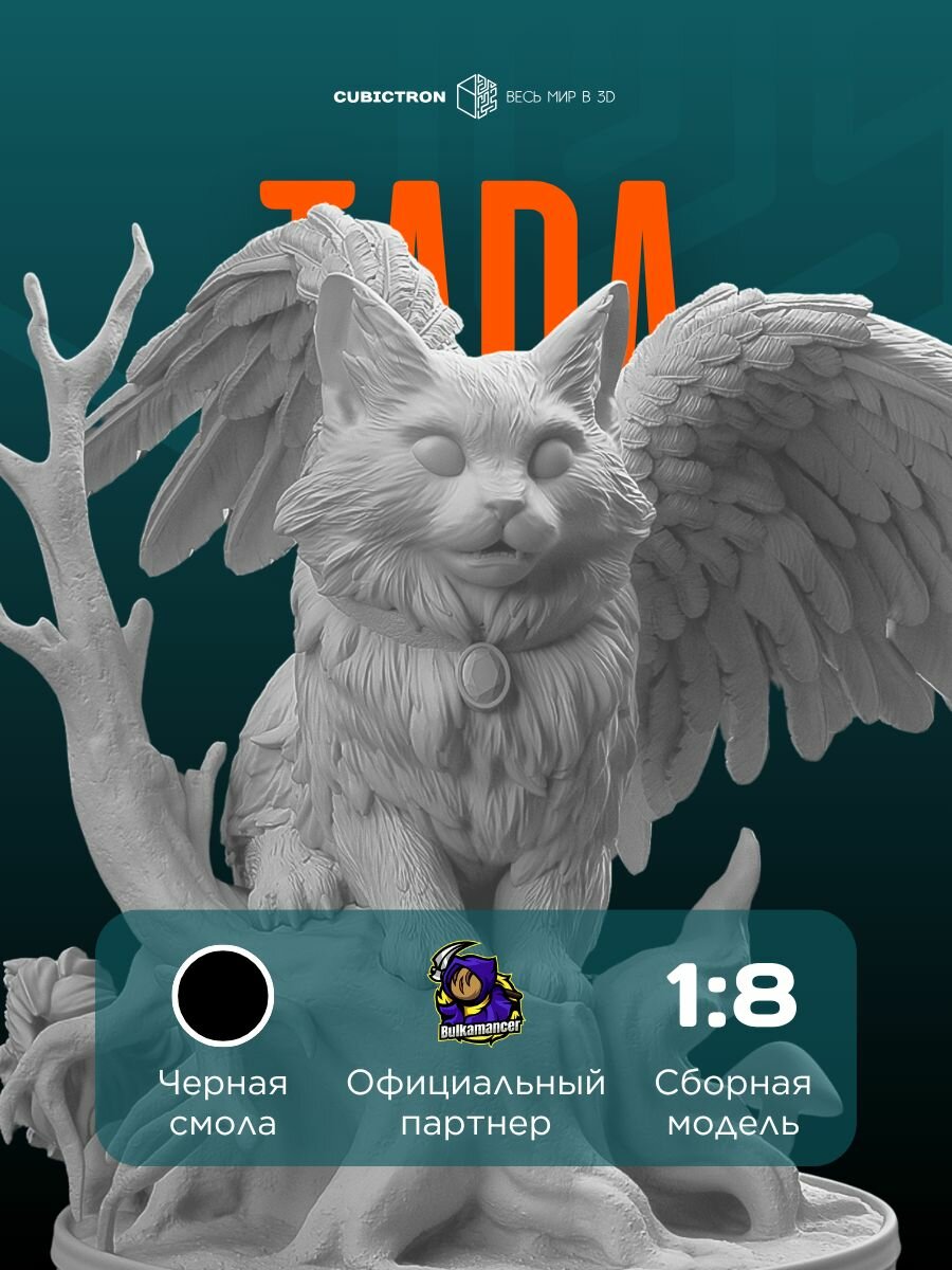 3D-фигурка "Тара" из видеоигры Baldur's Gate 3, черная, SLA-печать, 62 мм