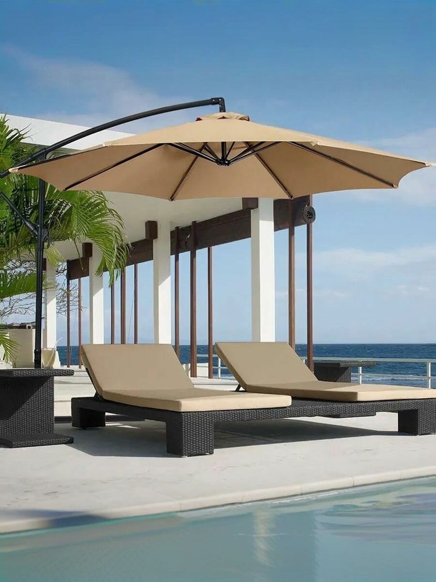 Зонтичная ткань диаметром 3 м наружная утолщенная непромокаемая замена солнцезащитного козырька только зонтичная ткань