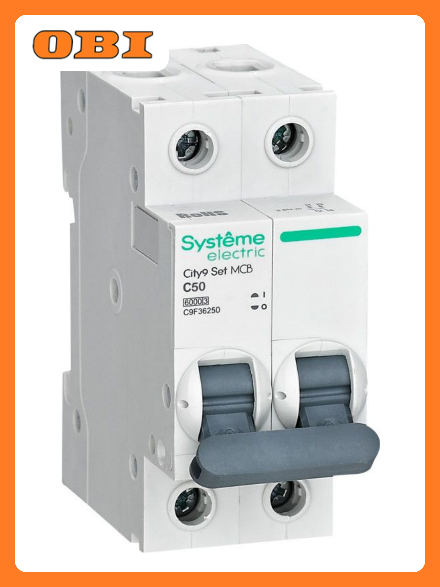 Выключатель автоматический 2п City9 Set (АВ) С 50А 6кА 230В SE C9F36250