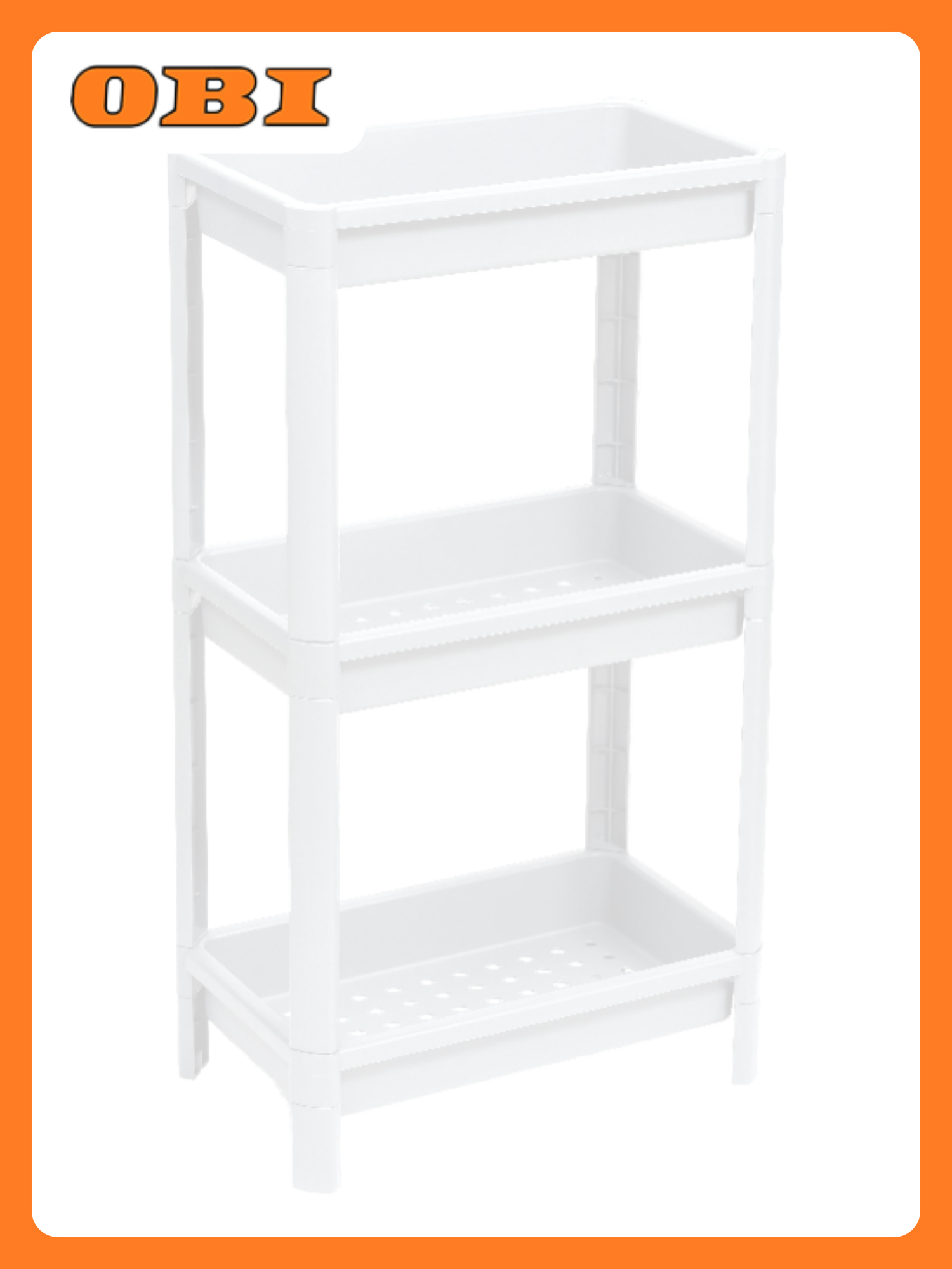 Этажерка VIKEA широкая 3-х ярусная белая