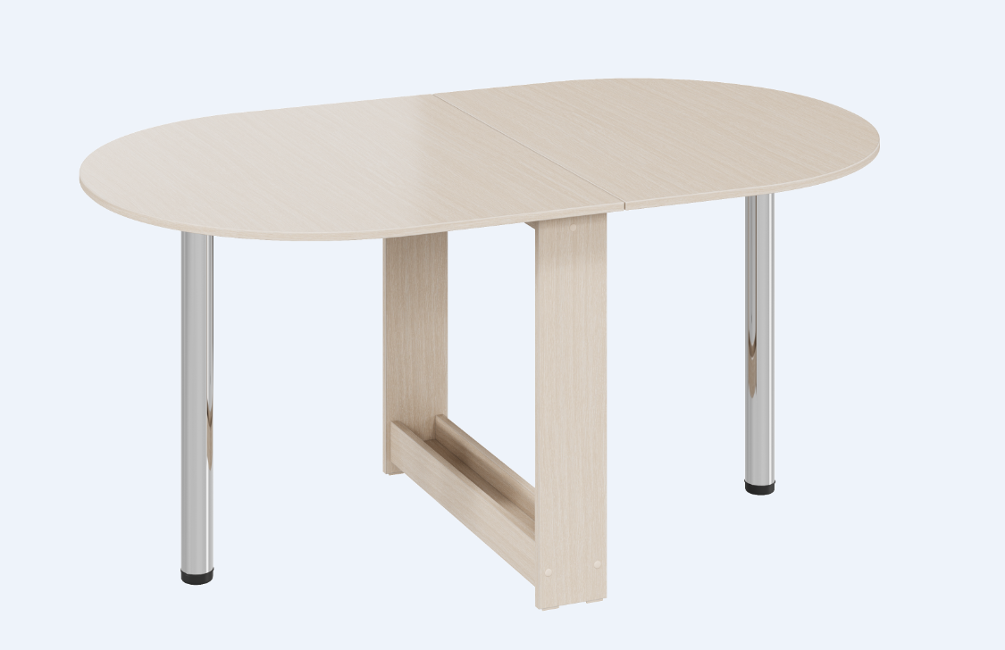 Стол раскладной, BUDUNOV GROUP, Рейн тип 1, Молочный, стол обеденный, 155х90х73 см.