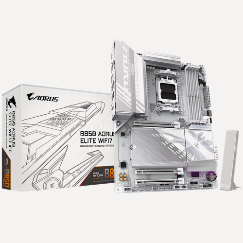 Изображение товара Материнская плата Gigabyte B850 AORUS ELITE WIFI7 ICE, AM5, AMD B850, ATX, RTL (B850 AORUS ELITE WIFI7 ICE)