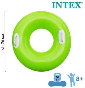 Круг для плавания «Яркое настроение», с ручками, d=76 см, от 8 лет, цвета микс, INTEX