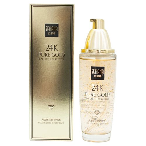 SENANA Тонер увлажняющий с гиалуроновой кислотой 24K Gold, 100 мл