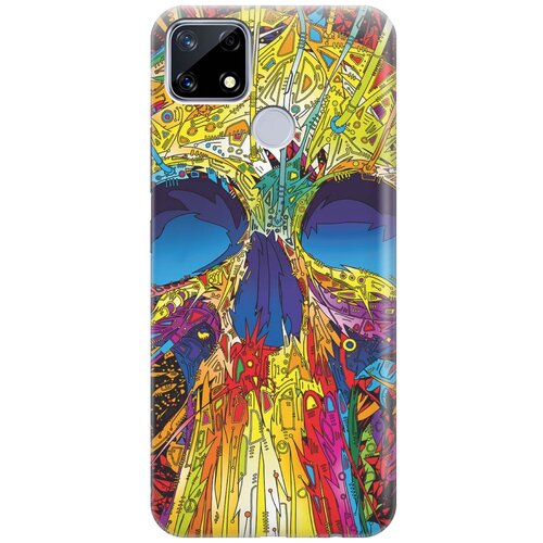 фото Re:pa чехол - накладка artcolor для realme 7i с принтом "череп красок"