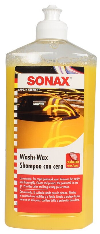 SONAX Автошампунь-концентрат с воском Wash and Wax