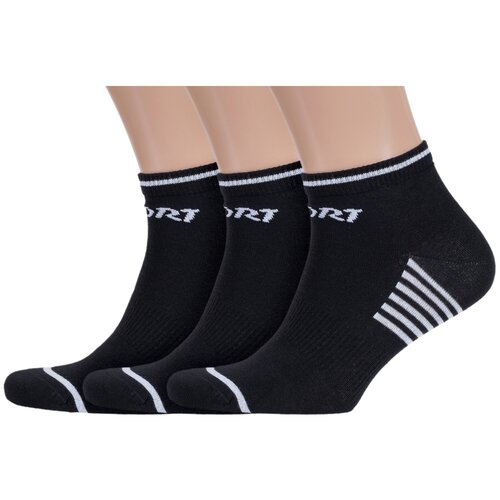 фото Комплект из 3 пар мужских носков rusocks (орудьевский трикотаж) черные, размер 27-29 (42-45)