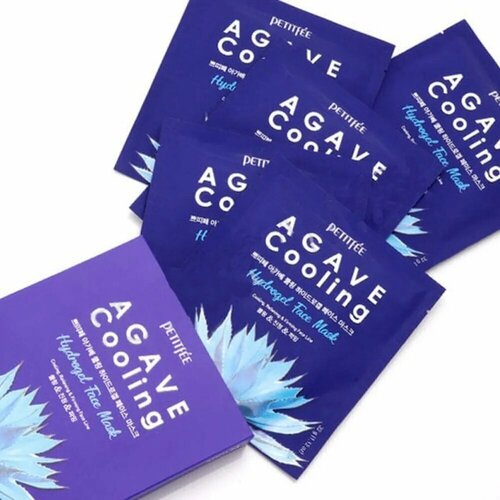 С охлаждающим эффектом гидрогелевая маска для лица Petitfee Agave Cooling Hydrogel Face Mask, 1 шт