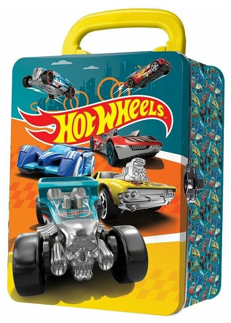 Портативный кейс Hot Wheels для машинок, 18 мини-боксов, светло-красный - фото №1