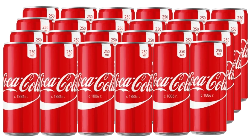 Газированный напиток Coca-Cola Classic, 0.25 л, металлическая банка, 24 шт.