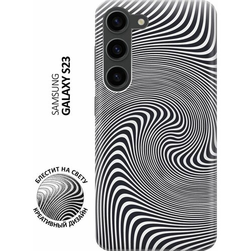 Силиконовый чехол на Samsung Galaxy S23, Самсунг С23 с эффектом блеска Черно-белая иллюзия силиконовый чехол на samsung galaxy a04 самсунг а04 с эффектом блеска черно белая иллюзия