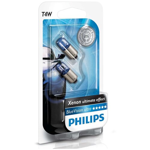 Philips 12929 Bvb2 Лампа 12v Ba9s T4w Philips Bluevision В Блистере (Уп. 2 Шт.) Philips арт. 12929BVB2