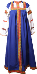 Русский народный сарафан Дарья синий (98-104)