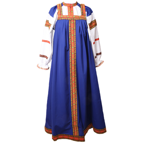 фото Русский народный сарафан детский дарья синий (146-152) русский винтаж