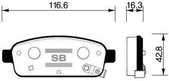 Колодки тормозные задние Sangsin Brake для CHEVROLET Cruze 09- (R15) / OPEL Astra J, 4 шт