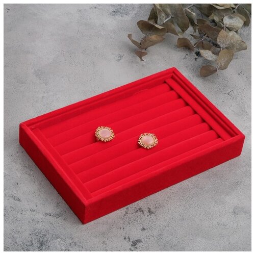 фото Подставка под кольца 7 полос, 23*14*3 см, цвет красный 2365487 сима-ленд