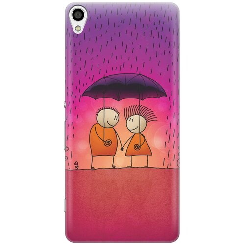 фото Cиликоновый чехол парочка под дождем на sony xperia xa / сони иксперия ха re:pa