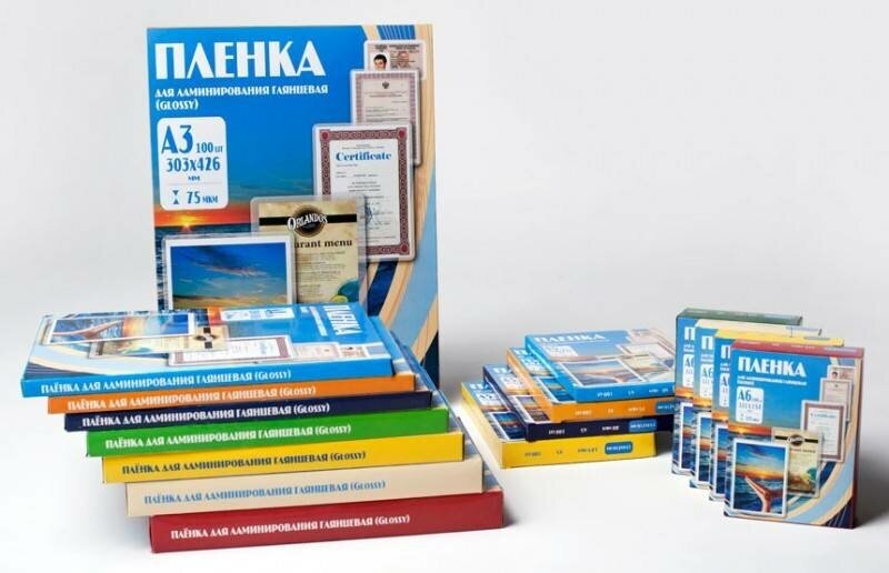 Пленка для ламинирования Office Kit, формат А4 (216х303 мм), толщина 60 мик, 100 шт. в упаковке, глянцевая