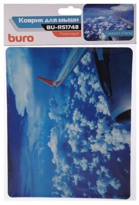 Коврик для мыши Buro BU-R51748, 220x180x2мм, рис. "Самолёт", 2 штуки