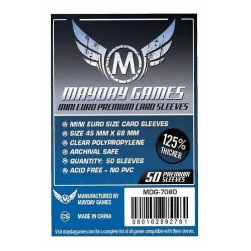 Купить Протекторы для карт Mayday Games Mini Euro Size Card Sleeves 45*68 мм, Настольные игры