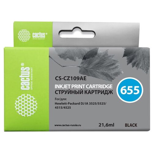 Картридж cactus CS-CZ109AE, 550 стр, черный набор из шести контейнеров ultrachrome ds ink black 1100 мл c13t46d140