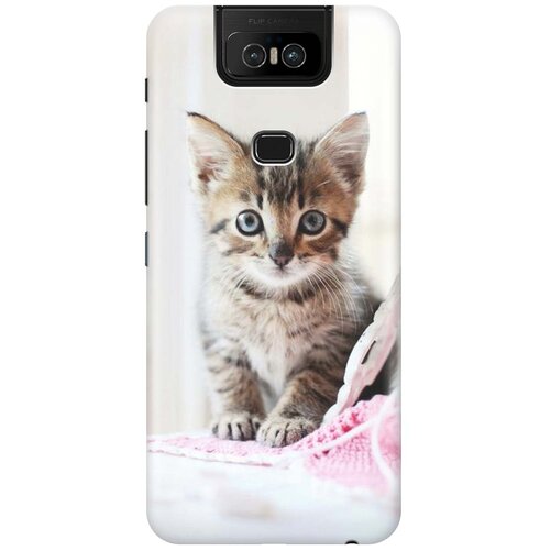 фото Cиликоновый чехол на asus zenfone 6 zs630kl / асус зенфон 6 с принтом "милый котенок" gosso