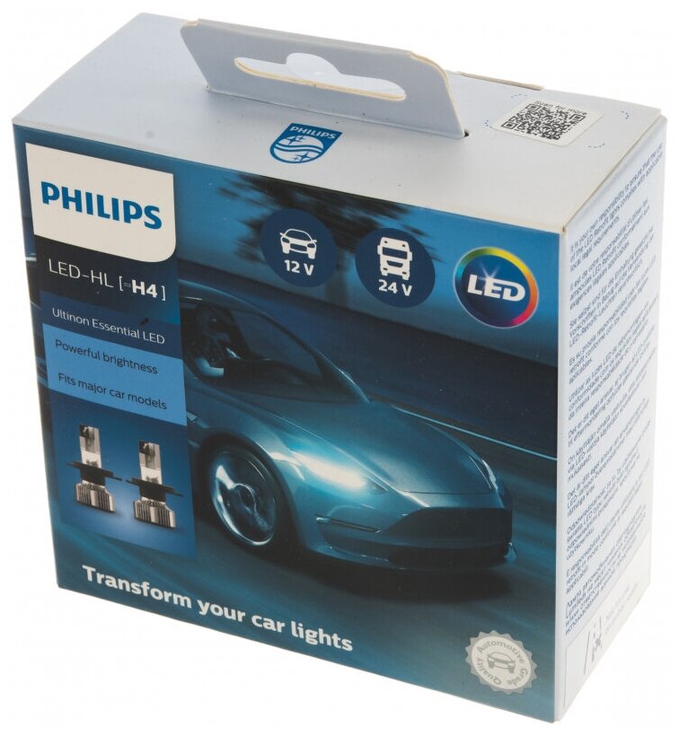 Лампа светодиодная LED H4 12В 24В 6500К X2 Philips 11342UE2X2 - фотография № 10