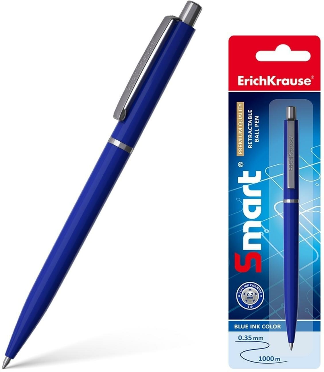 ErichKrause Ручка шариковая "Smart", синяя (в блистере)