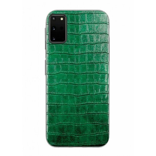 Силиконовая задняя накладка из декоративной кожи крокодила для Samsung S20, зеленый