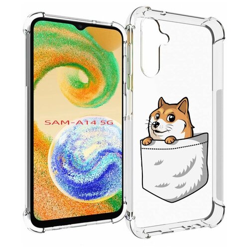 Чехол MyPads Корги в кармане для Samsung Galaxy A14 4G/ 5G задняя-панель-накладка-бампер чехол mypads энштейн в кепке для samsung galaxy a14 4g 5g задняя панель накладка бампер