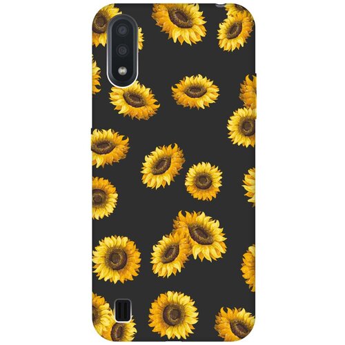 RE: PA Чехол - накладка Soft Sense для Samsung Galaxy A01 с 3D принтом Sunflowers черный re pa чехол накладка soft sense для xiaomi redmi 7 с 3d принтом sunflowers черный