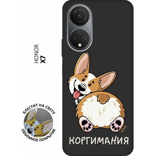 Матовый Soft Touch силиконовый чехол на Honor X7, Хонор Х7 с 3D принтом CorgiMania черный матовый soft touch силиконовый чехол на honor x7 хонор х7 с 3d принтом magic squares черный