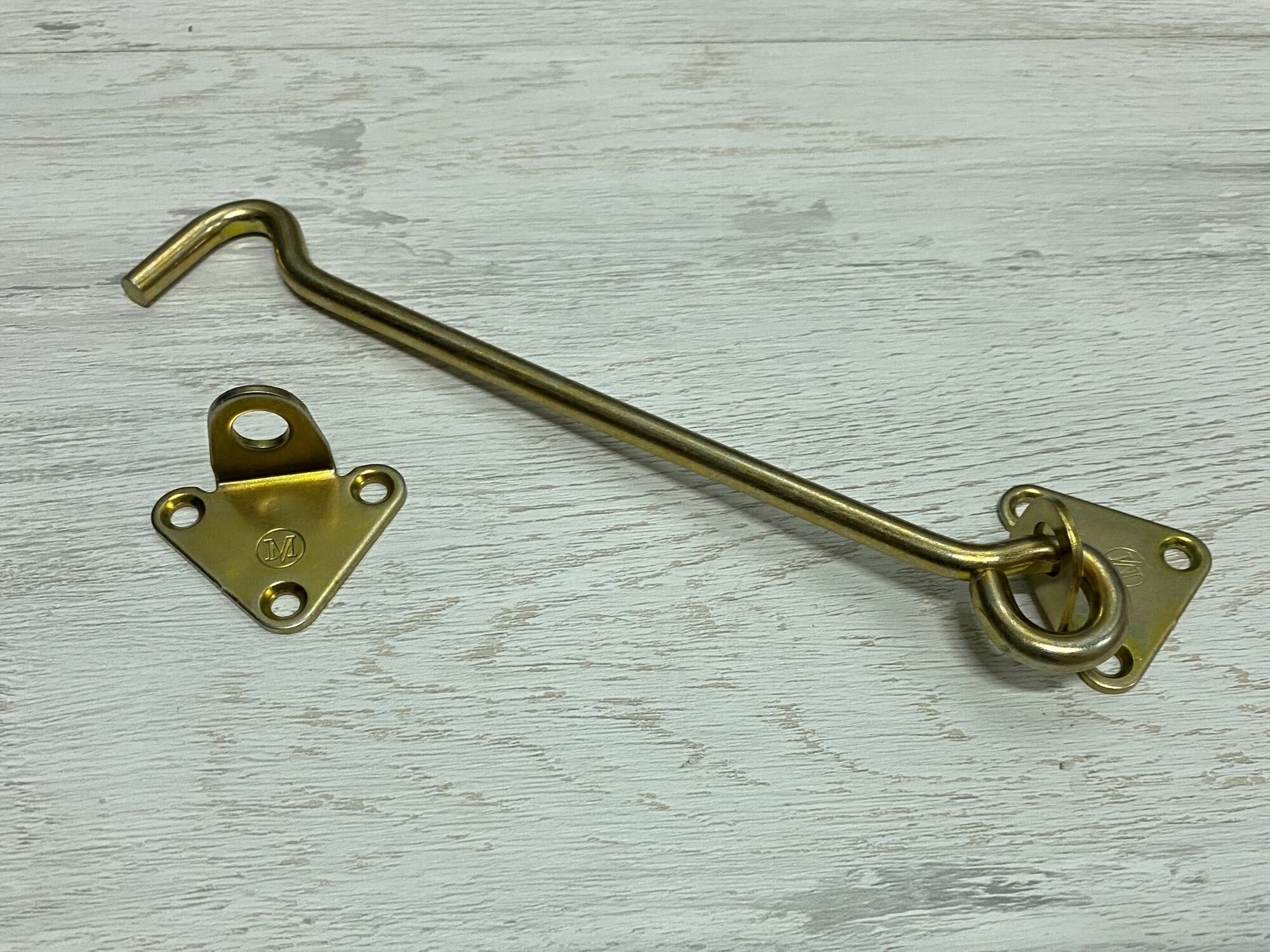 Крючок для ворот накидной стальной 210мм Желтый Цинк - фотография № 2
