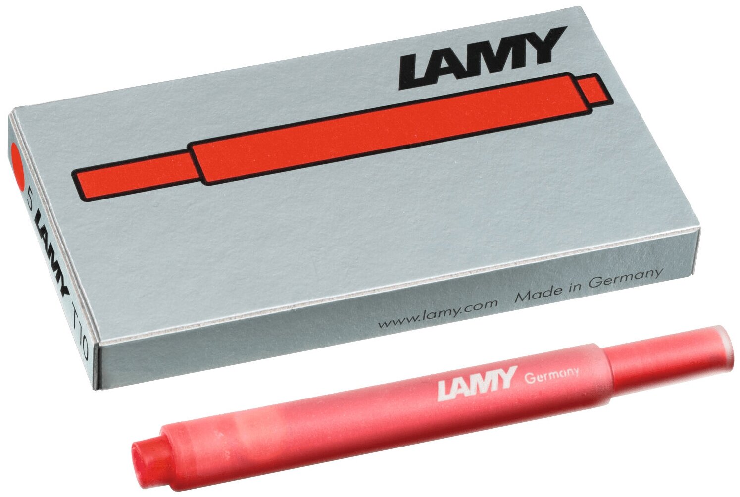 Картриджи LAMY T10 для перьевой ручки, 5 шт./уп, красный