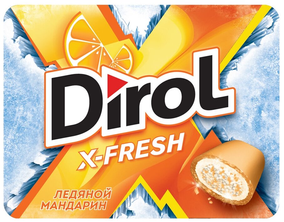 Жевательная резинка Dirol Cadbury X-fresh Ледяной мандарин, 16 г - фотография № 1