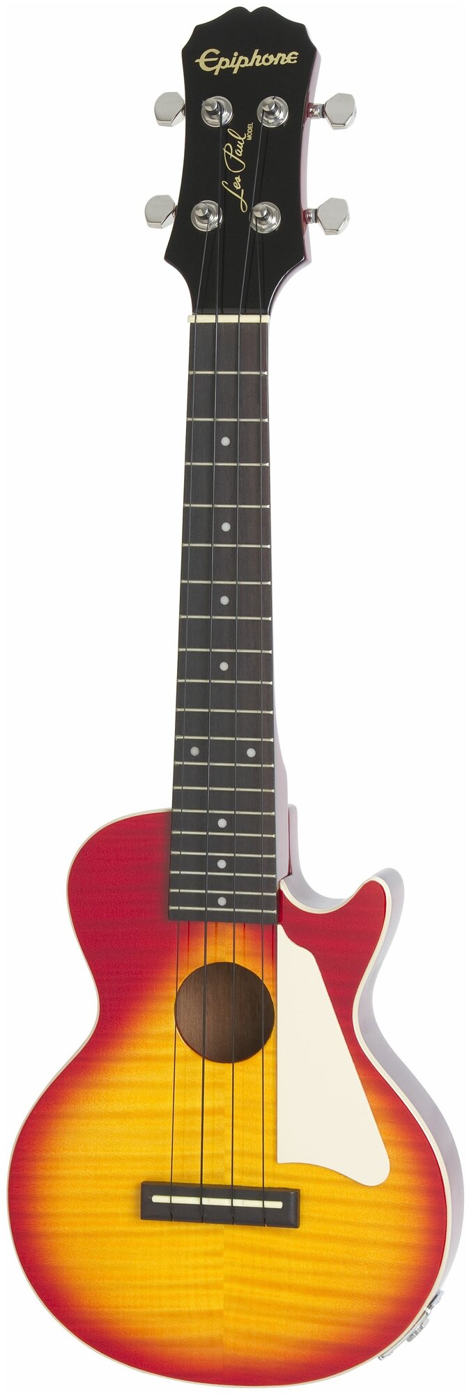 EPIPHONE LES PAUL AC/EL UKULELE HERITAGE CHERRY SUNBURST электро-акустическое укулеле, цвет вишнёвый санбёрст