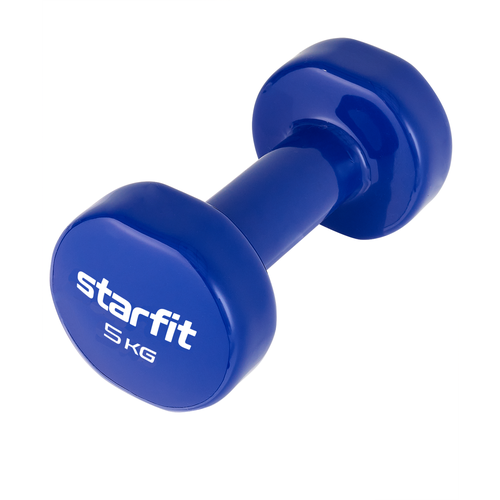 Гантель виниловая Starfit DB-101 5 кг, темно-синий