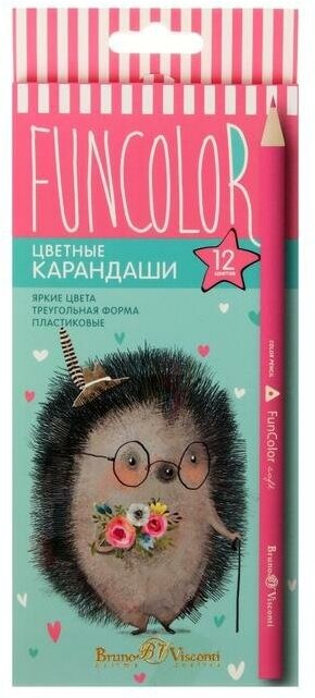 Карандаши цветные пластиковые "Funcolor" (12 цветные, в ассортименте) (30-0060) Bruno Visconti - фото №20