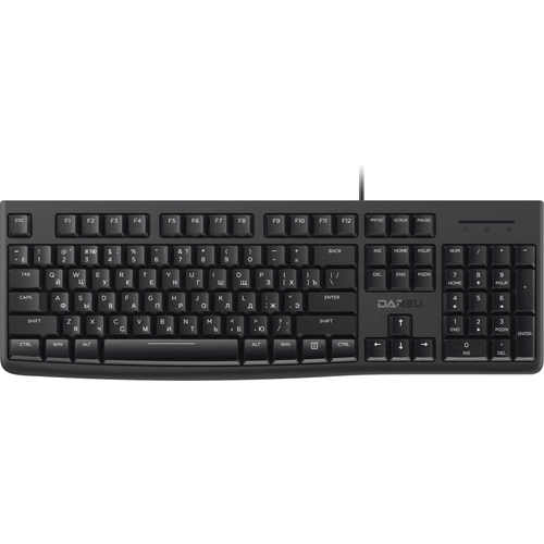 Клавиатура проводная Dareu LK185 Black черный, мембранная, 104 клавиши, ENRU, 1,5м, размер 440x147x2