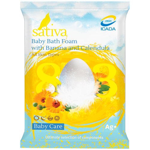 Sativa №803 Пена Детская для ванны с бананом и календулой 15 г