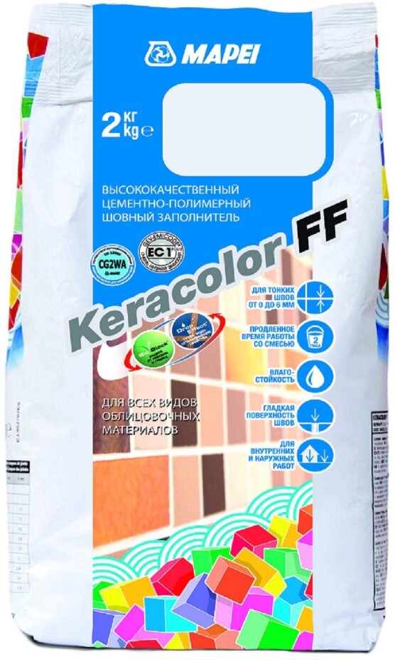 Затирка Mapei Keracolor FF, 2 кг, 111 grigio argento